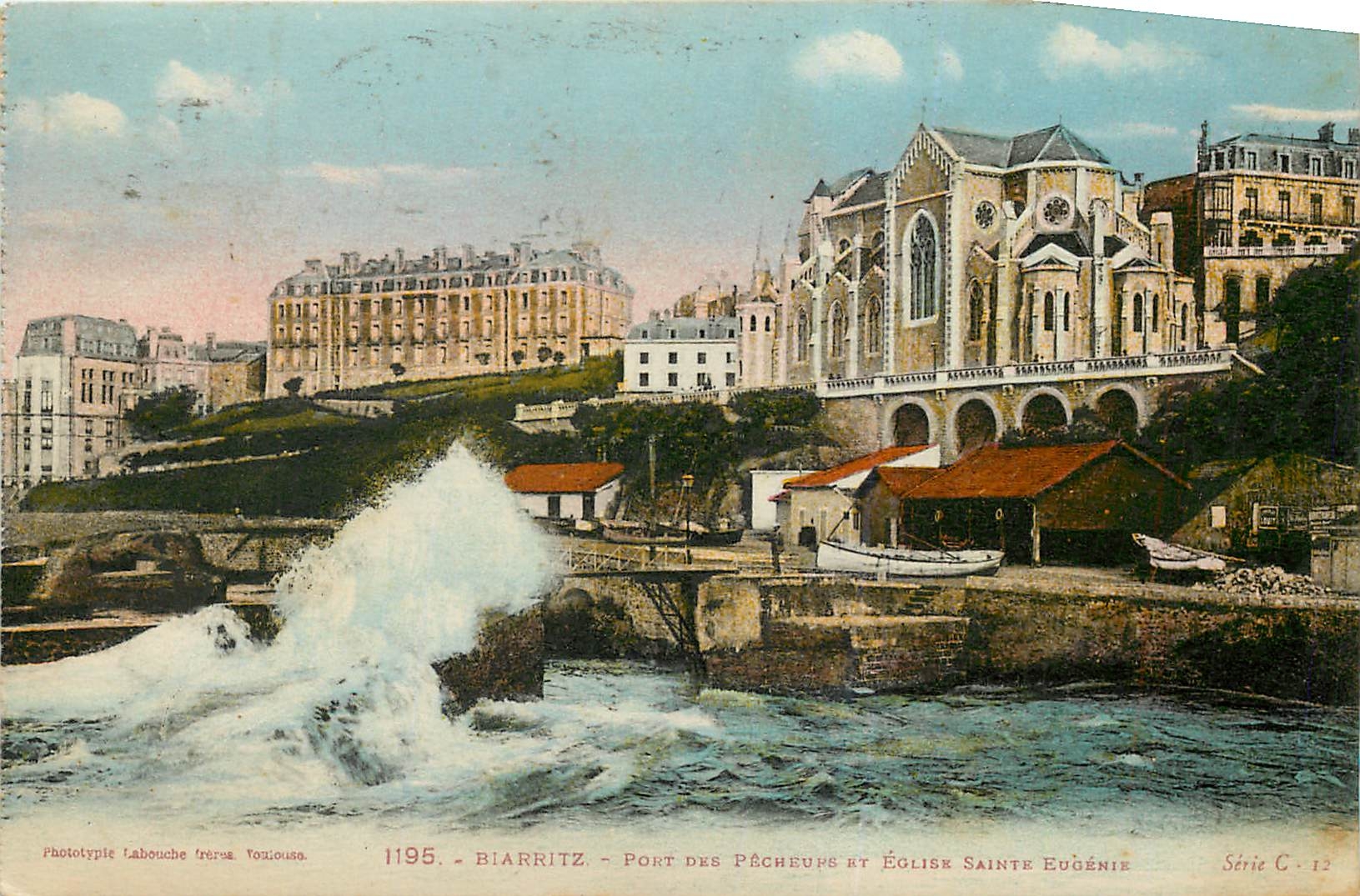 CPA Biarritz Port des Pacheurs et Eglise Sainte Eugenie 
