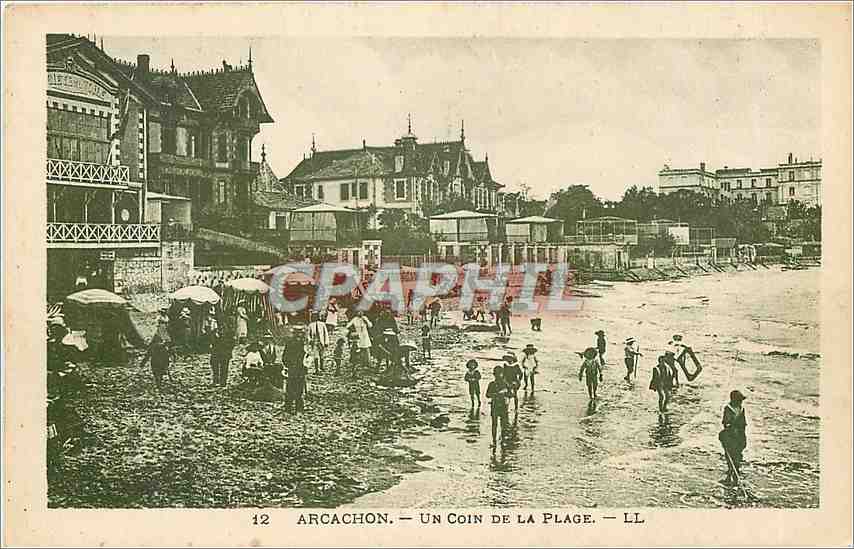 CPA Arcachon Un coin de la Plage 