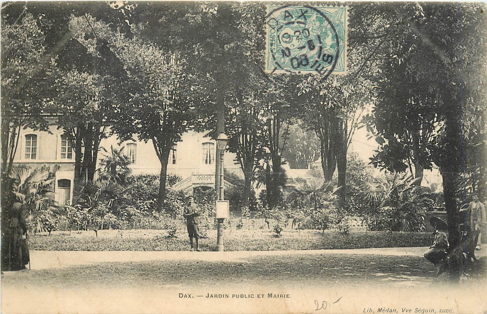 CPA Dax Jardin Public et Maire 