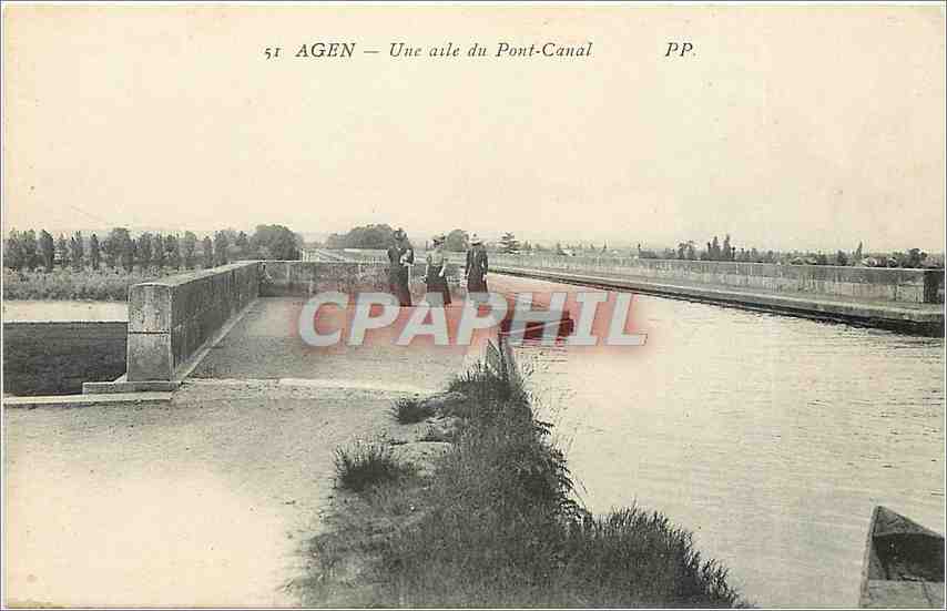 CPA Agen Une aile du Pont Canal 
