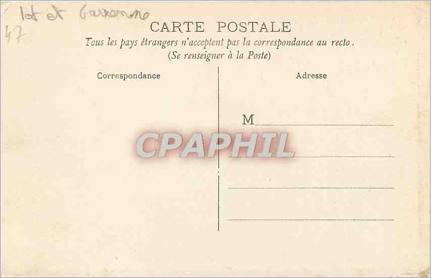 CPA Agen Une aile du Pont Canal  — Back