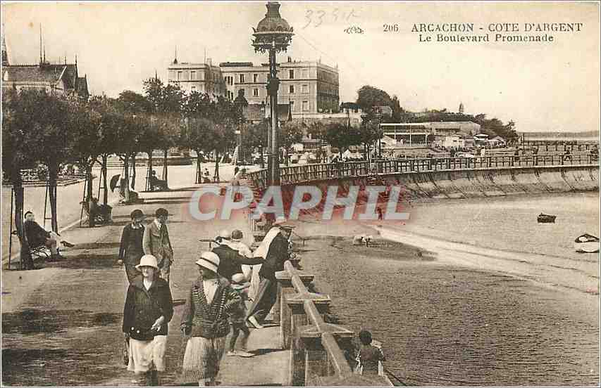 CPA Arcachon Cote d'Argent Le Boulevard Promenade 