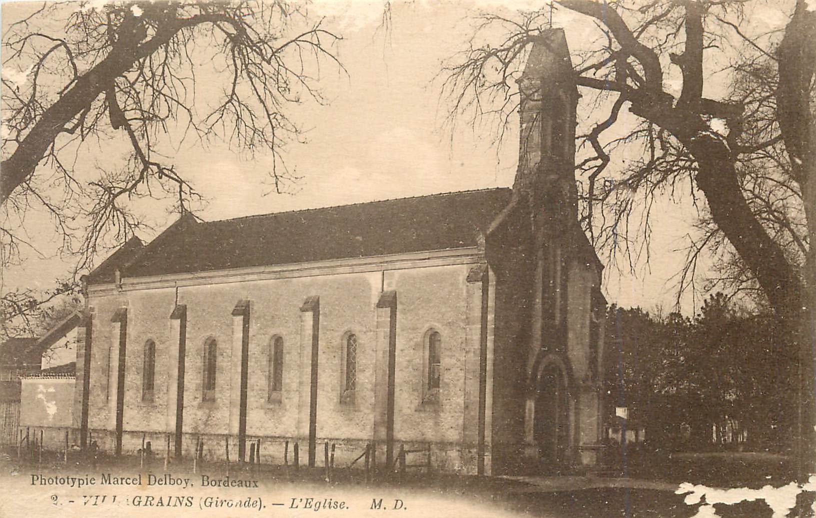 CPA Villagrains Gironde L'Eglise 