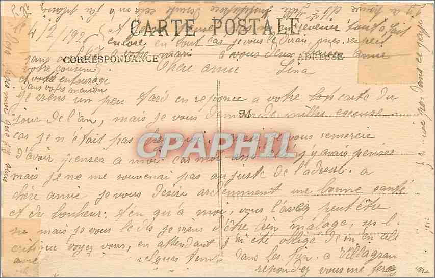 CPA Villagrains Gironde L'Eglise  — Verso