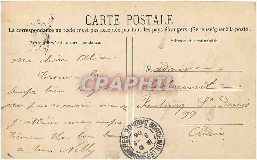CPA Bordeaux Colonnes Rostrales Quais Nord  — Verso