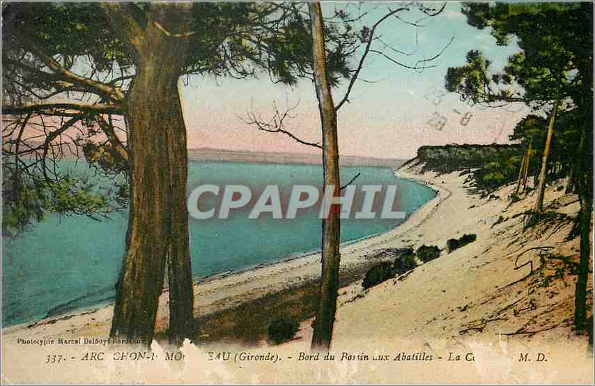 Rand des Bassins bei Abatilles – Die Küste von Arcachon (Gironde) – Phototypie Marcel Dalbey, Bordeaux, Nr. 337