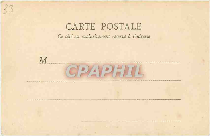 CPA Bordeaux Le Jardin Public  — Verso