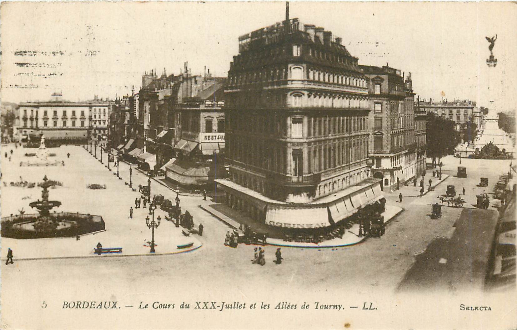 CPA Bordeaux Le Cours du XXX Juillet et les Allees de Tourny 