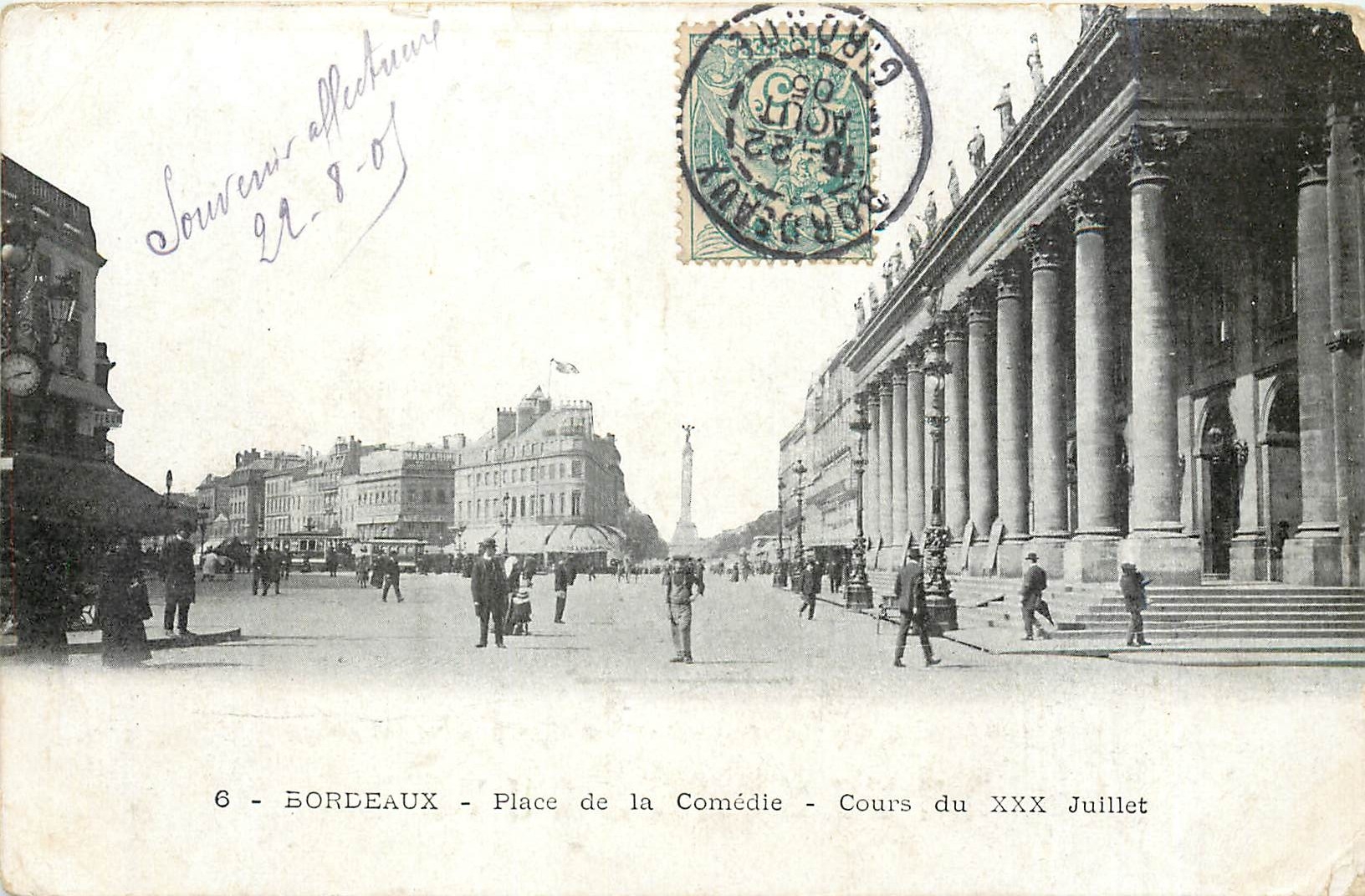 CPA Bordeaux Place de la Comedie Cours du XXX 