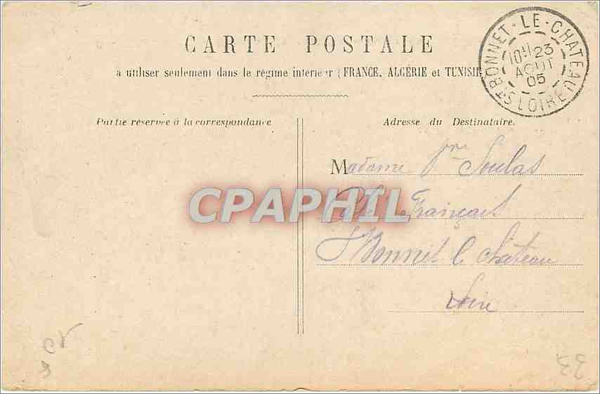 CPA Bordeaux Place de la Comedie Cours du XXX  — Verso