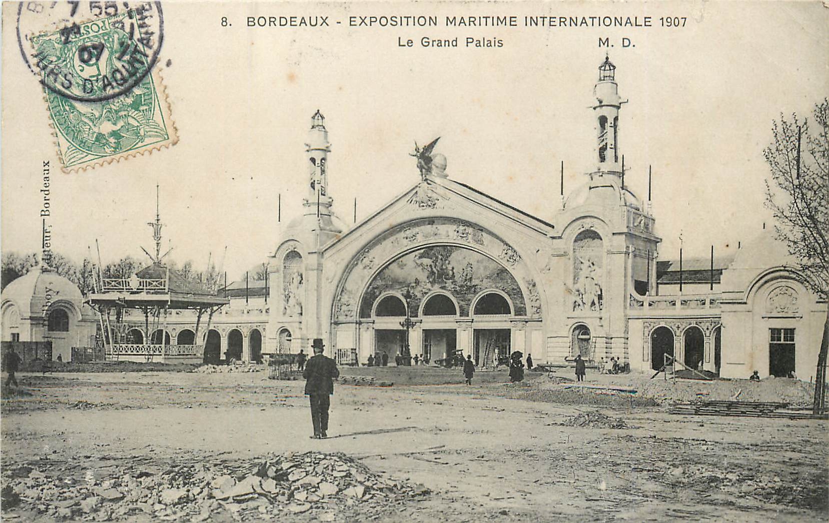 CPA Bordeaux Exposition Maritime Internationale 1907 Le Grand Palais 