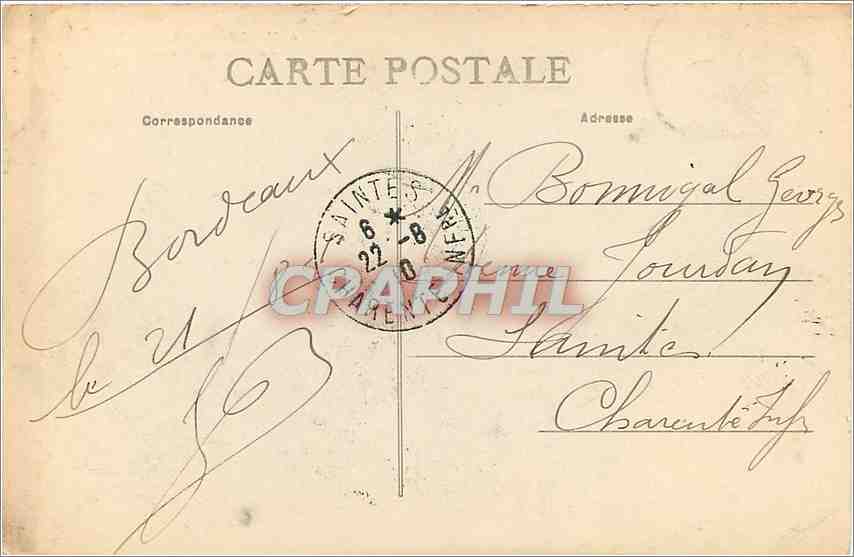 CPA Bordeaux Fontaine du Monument des Girondins  — Verso