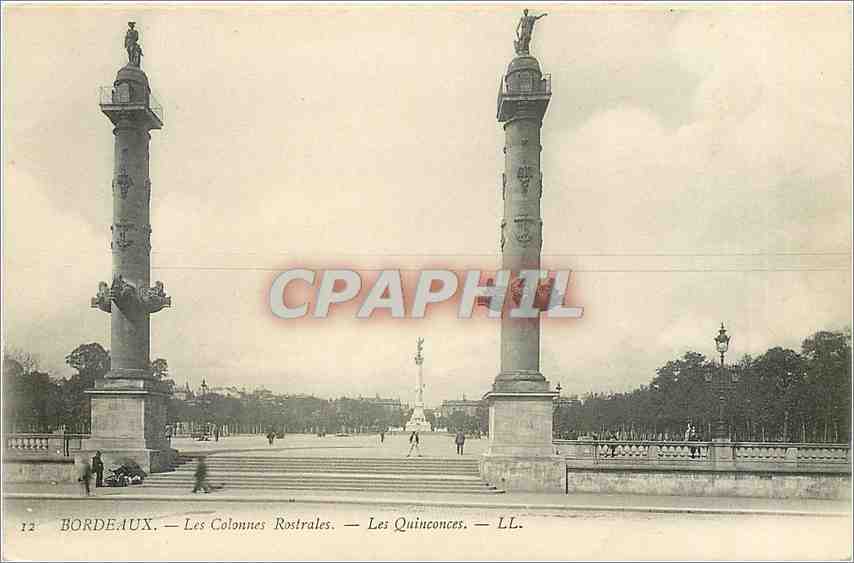 CPA Bordeaux Les Colonnes Rostrales Les Quinconces 