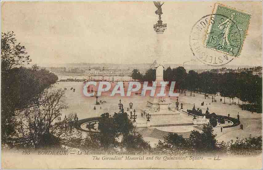 CPA Bordeaux Le Monument des Girondins et la Place des Quinconces 