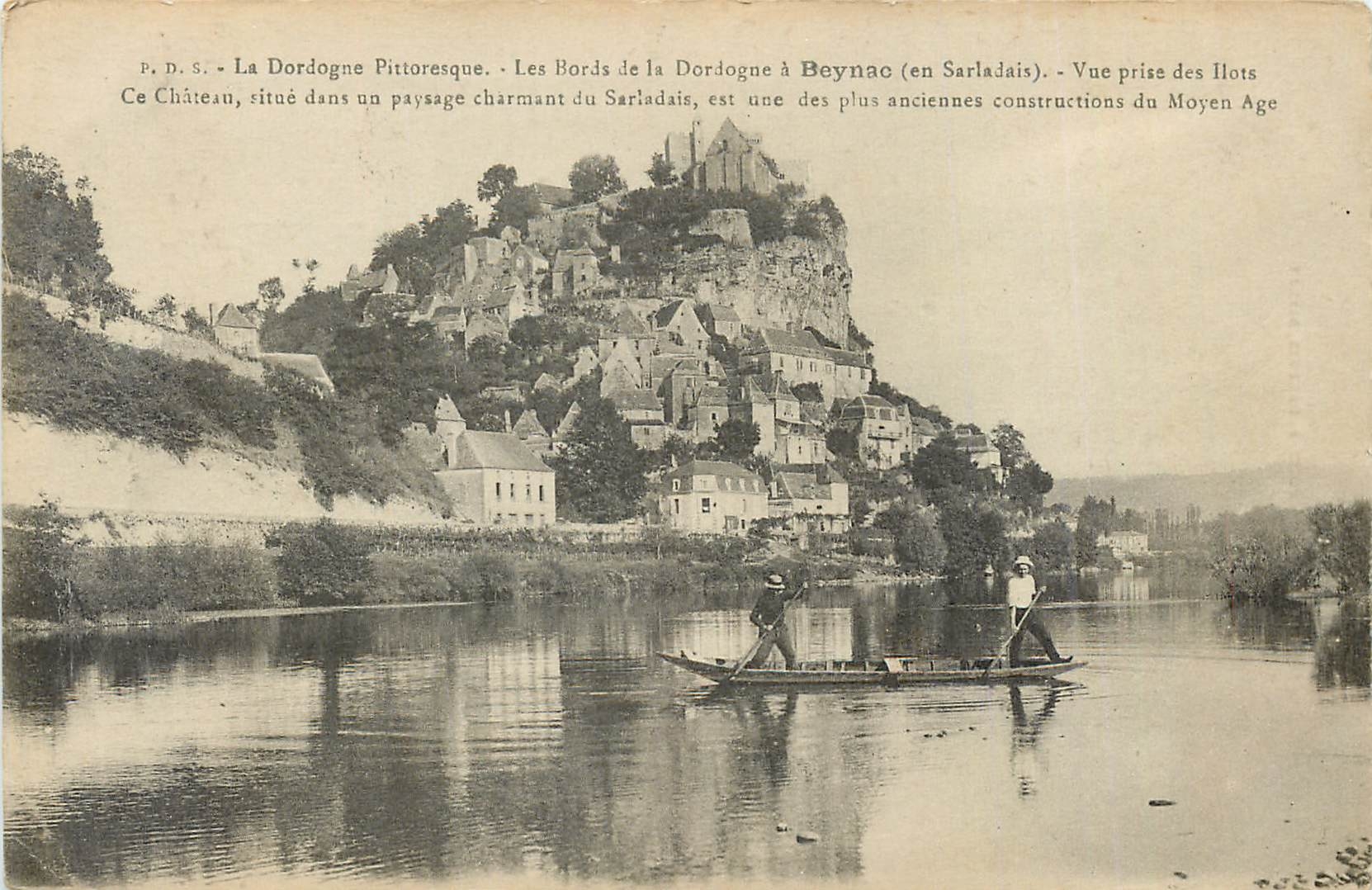 Die Ufer der Dordogne bei Beynac (im Sarladais) — Aufnahme von den Ilots — P.D.S.