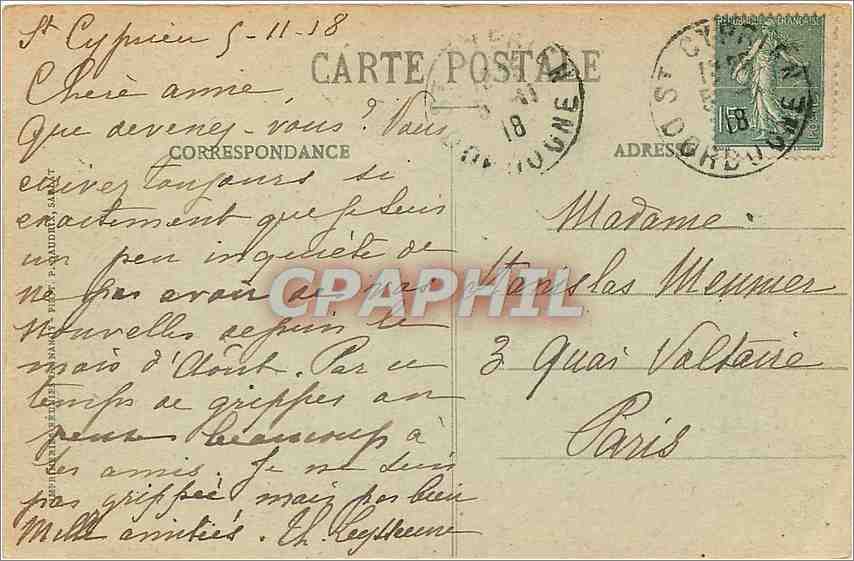 Die Ufer der Dordogne bei Beynac (im Sarladais) — Aufnahme von den Ilots — P.D.S. — Rückseite