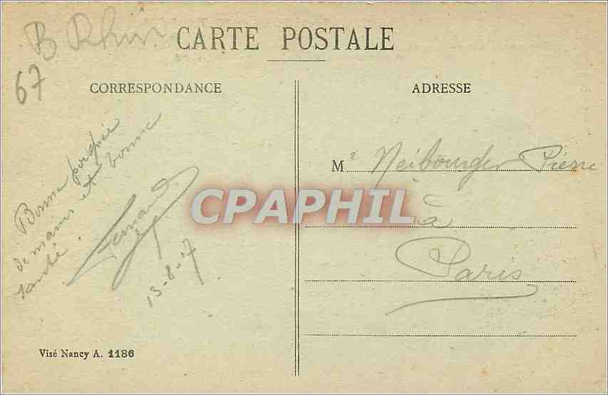 CPA Saverne Vue generale prise de la Montee du Hoh Barr  — Rückseite