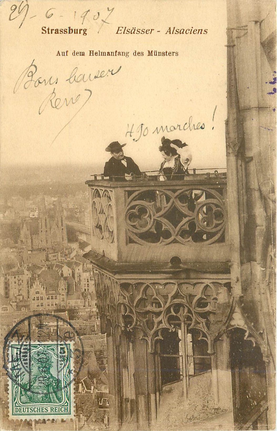 Strasbourg — Vue depuis la plateforme du clocher de la cathédrale — Jul. Manase & Cie, Strasbourg