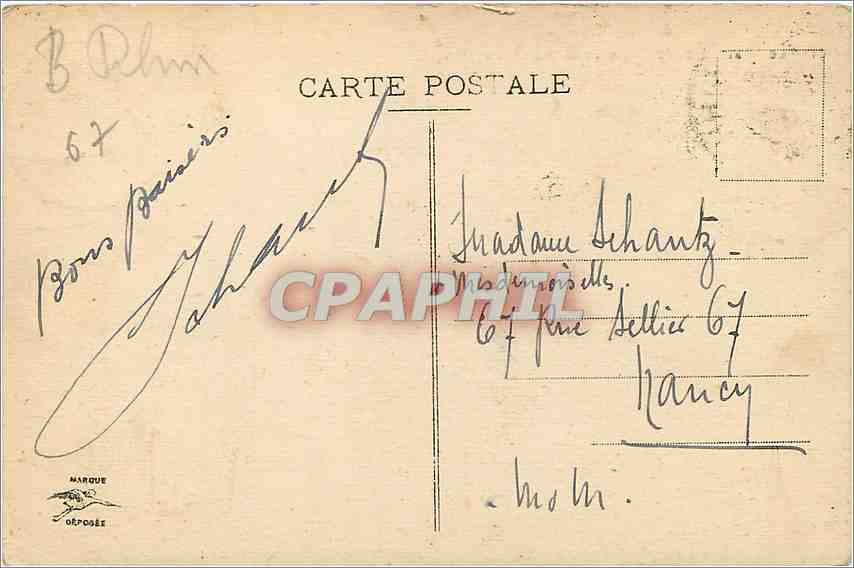 CPA Saverne Le Chateau et le Canal de la Marne au Rhin  — Rückseite