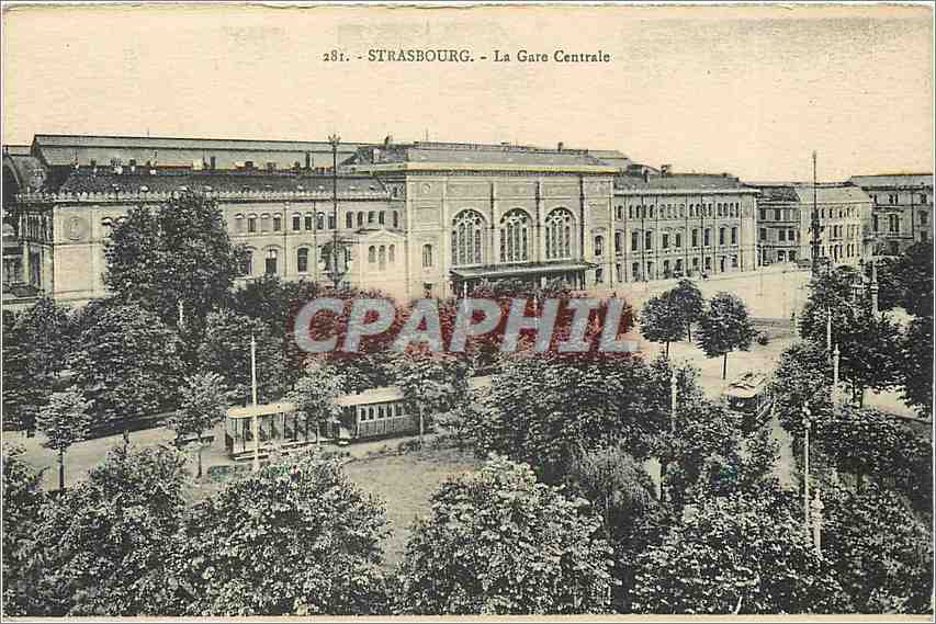 CPA Strasbourg La Gare Centrale Tramway