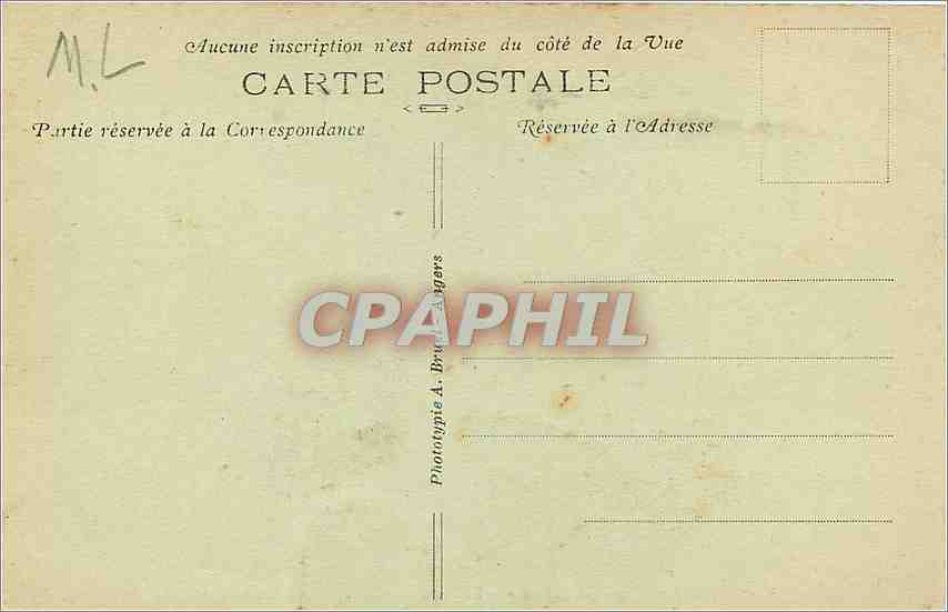 CPA Angers Jardin des Plantes Le Lac et les Rochers de la Cascade  — Rückseite