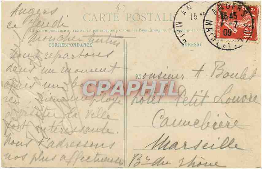 CPA Angers Le Logis d'Adam Ornements d'eglise — Rückseite