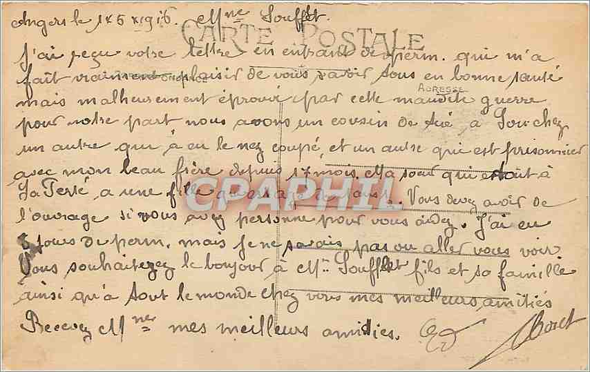 CPA Angers La Maine Vue generale prise du Chateau  — Verso