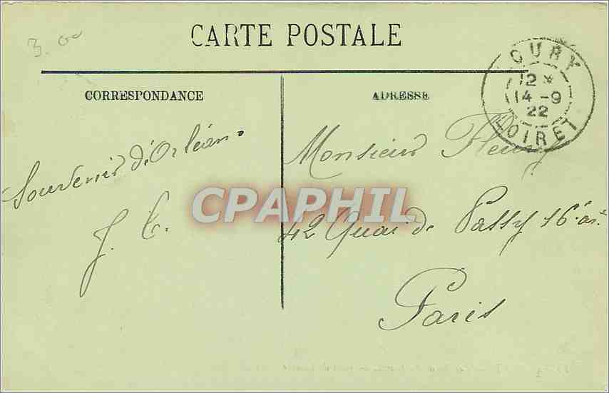 CPA Olivet Les Bords du Loiret Pont de Lorette Barque Bateau — Rückseite