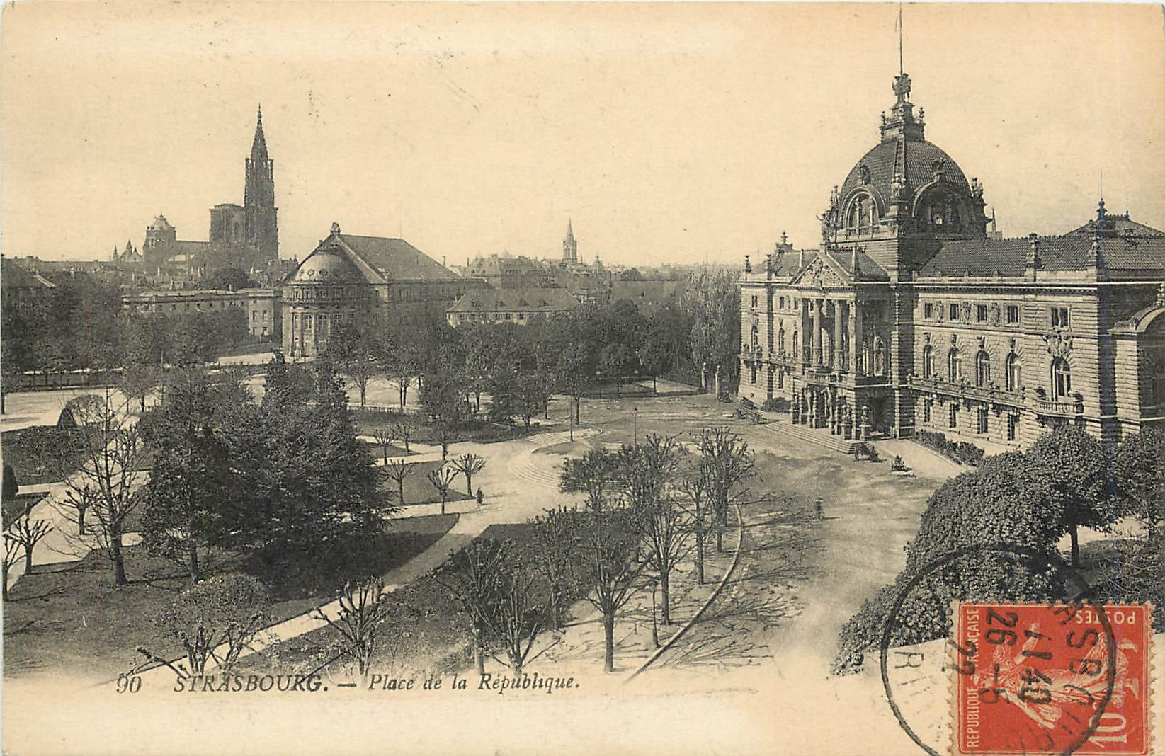 CPA Strasbourg Place de la Republique 