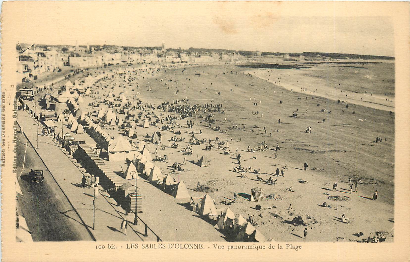 Les Sables d'Olonne — Vue panoramique de la Plage — Édition des Nouvelles Galeries, n° 100 bis