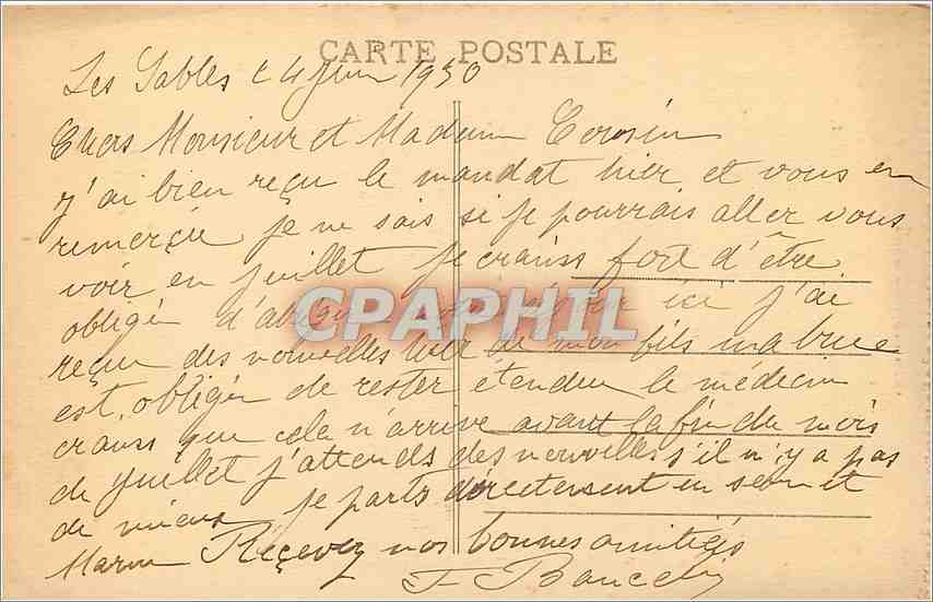 Les Sables d'Olonne — Vue panoramique de la Plage — Édition des Nouvelles Galeries, n° 100 bis — Back