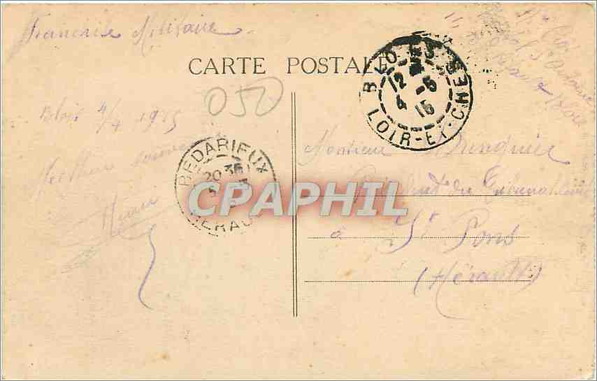 CPA Blois Le Chateau Facade Francois 1er  — Verso