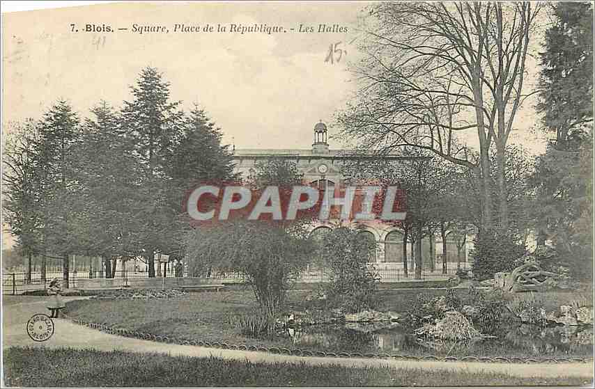 CPA Blois Square Place de la Republique Les Halles 