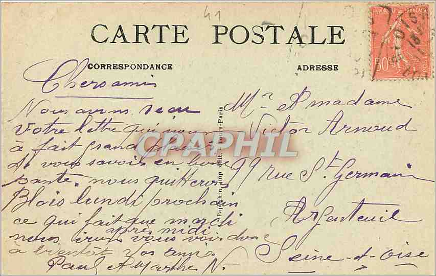 CPA Blois Le Chateau et l'Eglise St Nicolas  — Rückseite