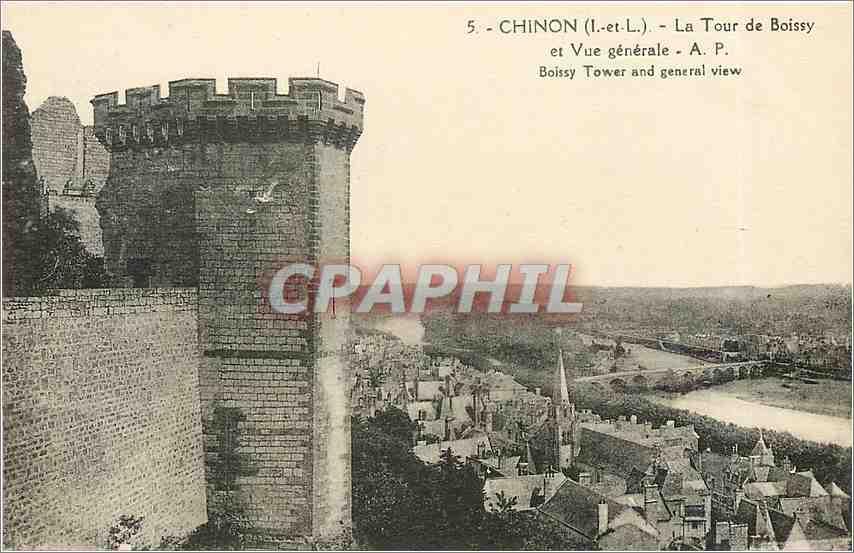 CPA Chinon I et L La Tour de Boissy et Vue generale 