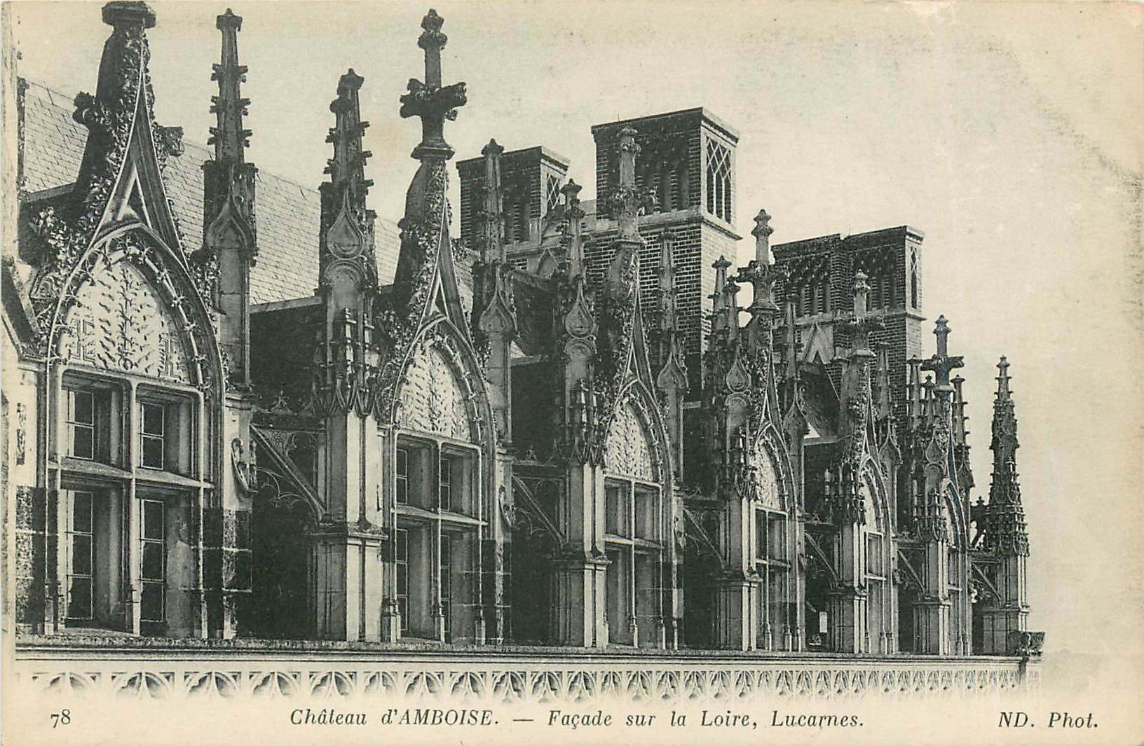 CPA Chateau d'Amboise Facade sur la Loire Lucarnes 