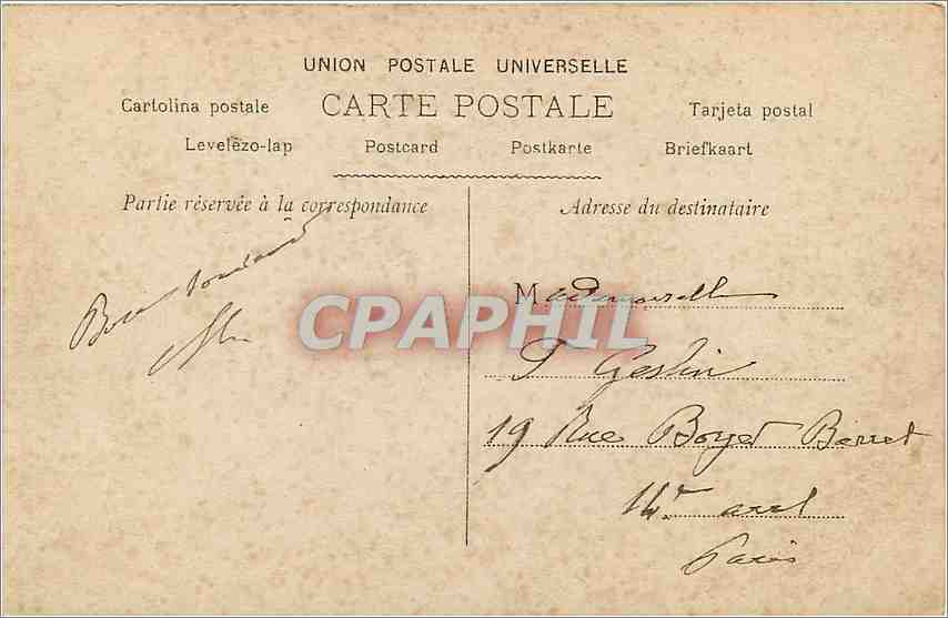 CPA Chateaux de Touraine  — Rückseite