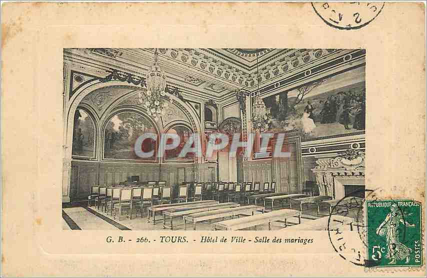 CPA Tours Hotel de Ville Salle des mariages 