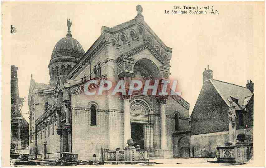 CPA Tours I et L La Basilique St Martin 