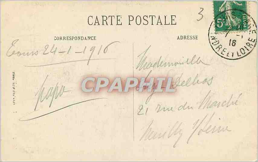 CPA Tours La Tour de l'Horloge  — Rückseite