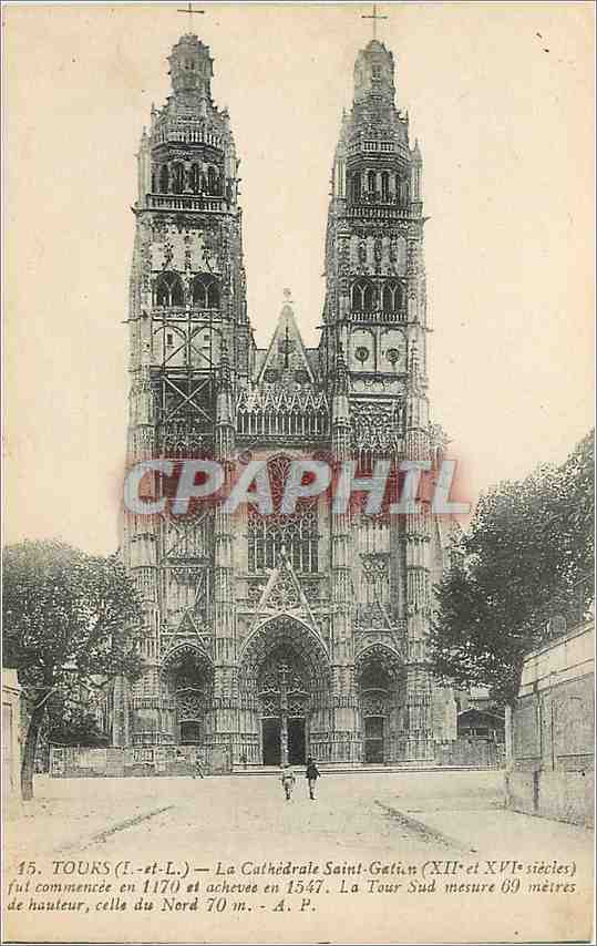 CPA Tours I et L La Cathedrale Saint Gatien 