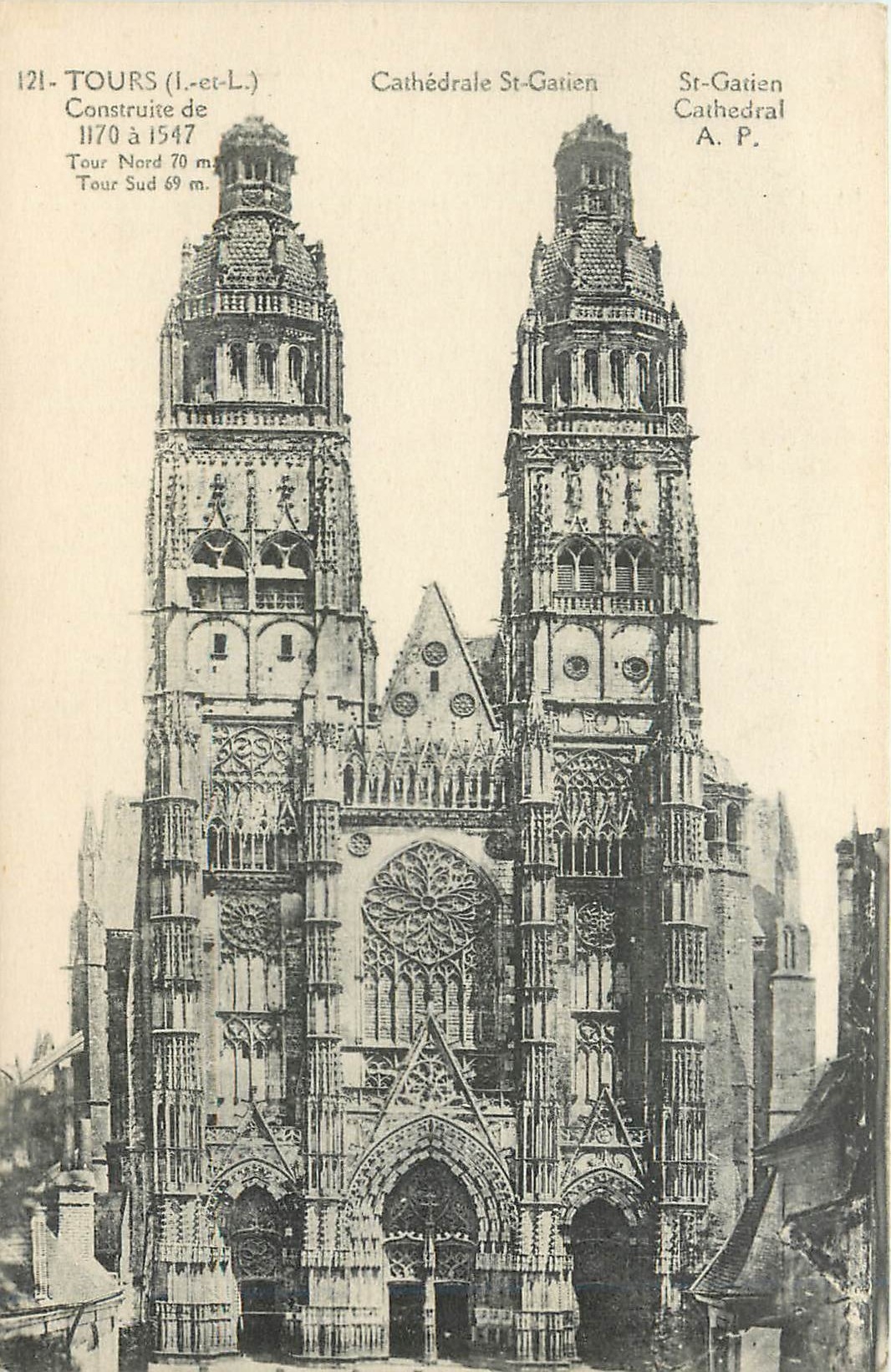 CPA Tours I et L Cathedrale St Gatien 