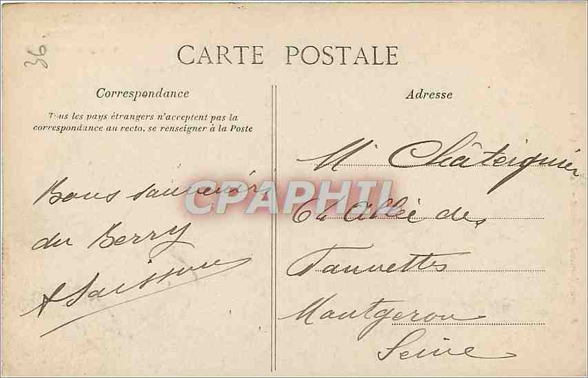CPA Valencay Indre Le Chateau vue prise de Parc  — Rückseite