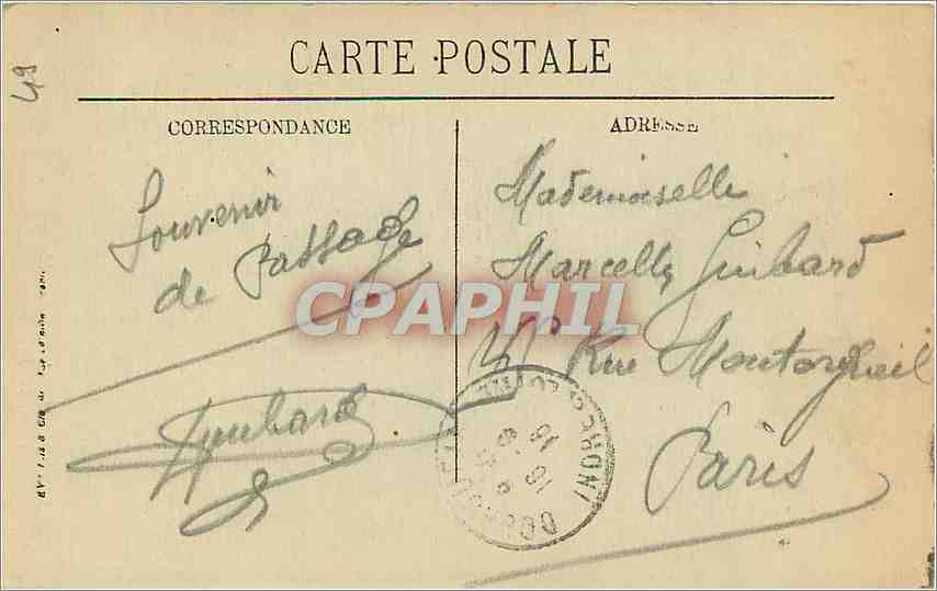 CPA Saumur M et L Le Chateau cote nord  — Rückseite