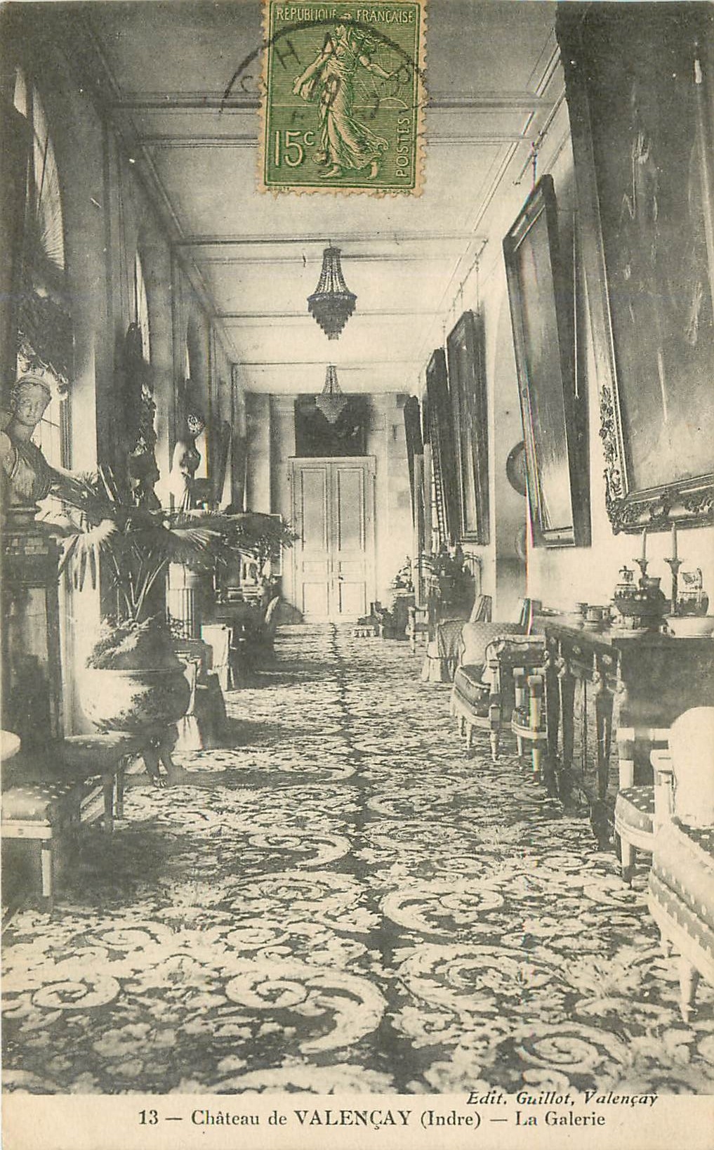 Château de Valençay (Indre) — La Galerie — Edit. Guillot, Valençay