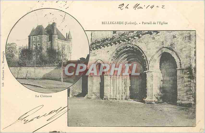 CPA Bellegarde Loiret Portail de l'Eglise 