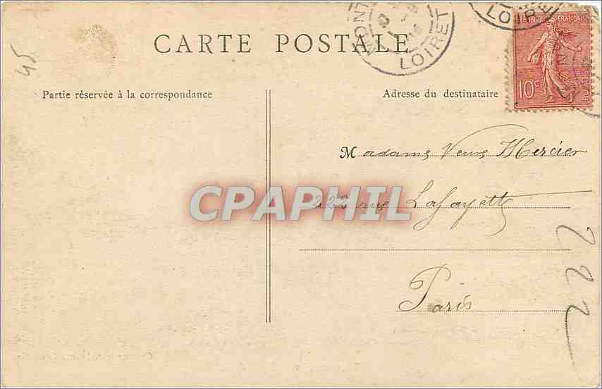 CPA Montargis Hotel de Ville  — Rückseite