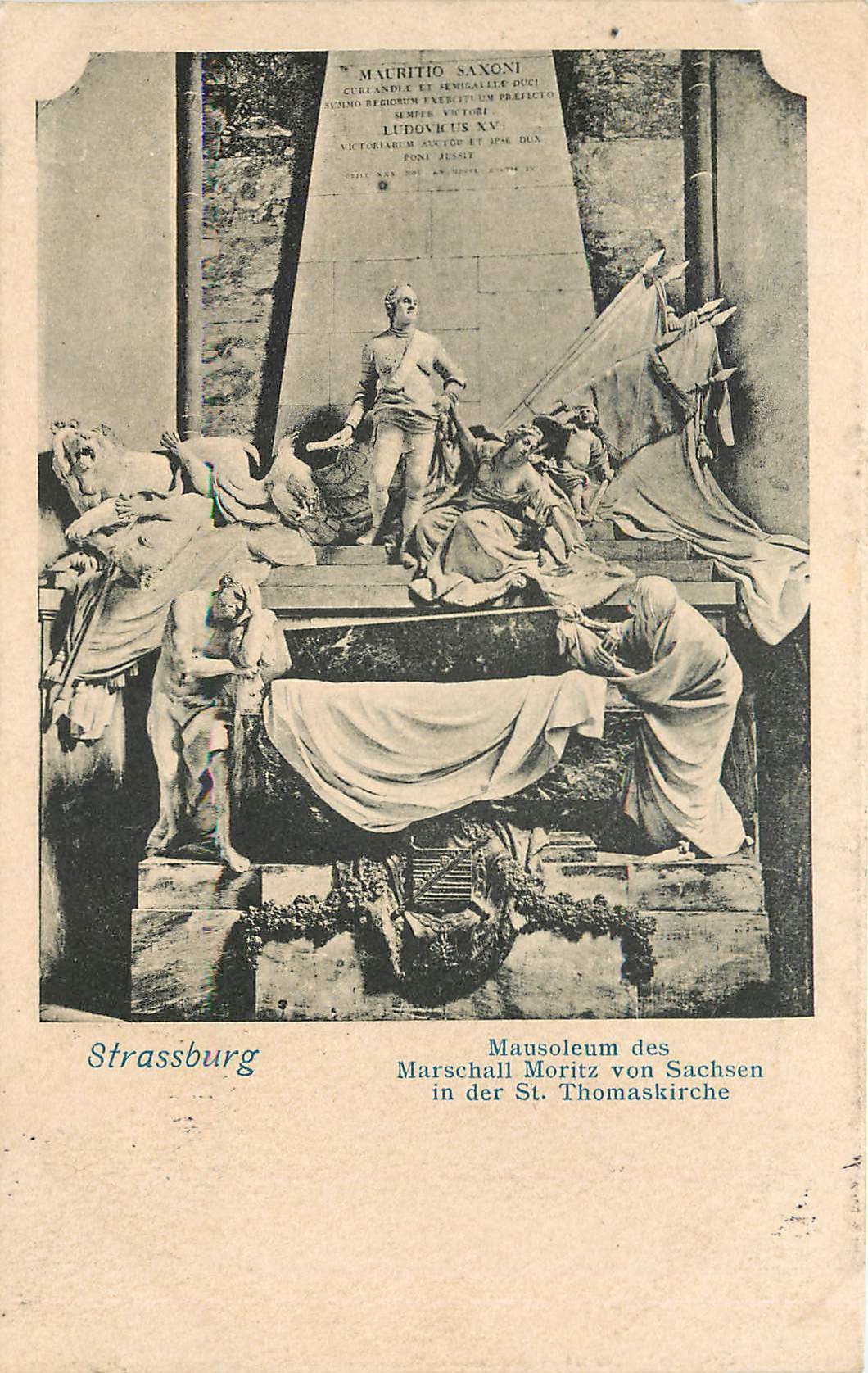 CPA Strassburg Mausoleum des Marschall Moritz von Sachsen in der St Thomaskirche 