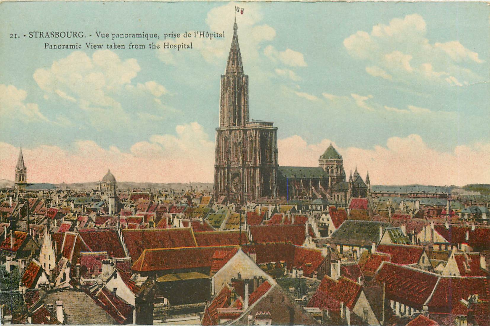 CPA Strasbourg Vue panoramique prise de l'Hopital 