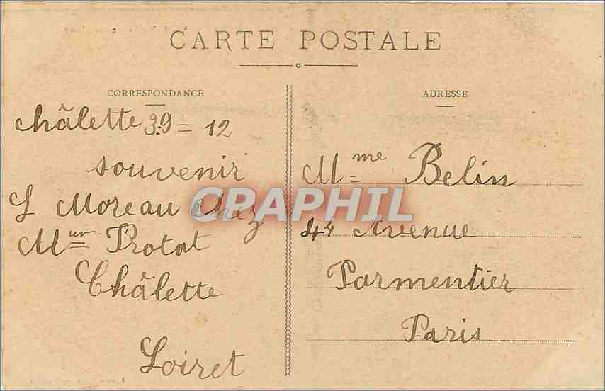 CPA Montargis Eglise Sainte Madeleine  — Verso